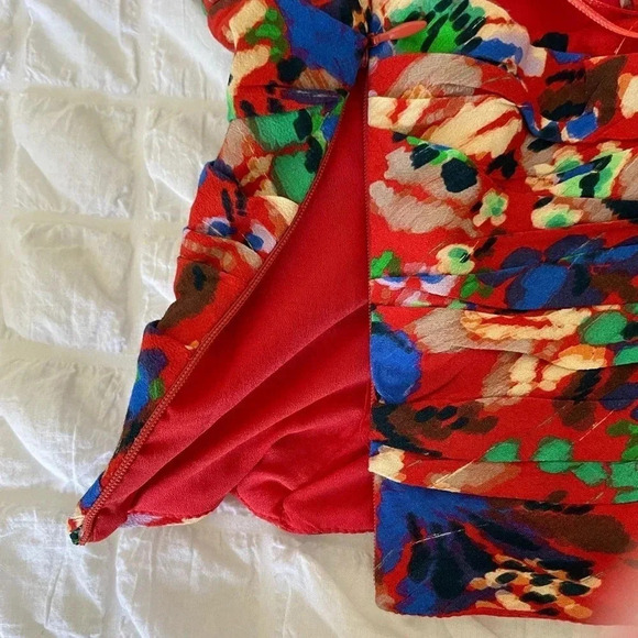 Zara floral printed ruched top - Picture 12 of 14